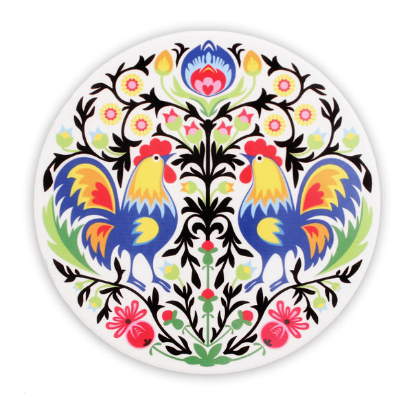 Rooster Polish Folk Art Trivet